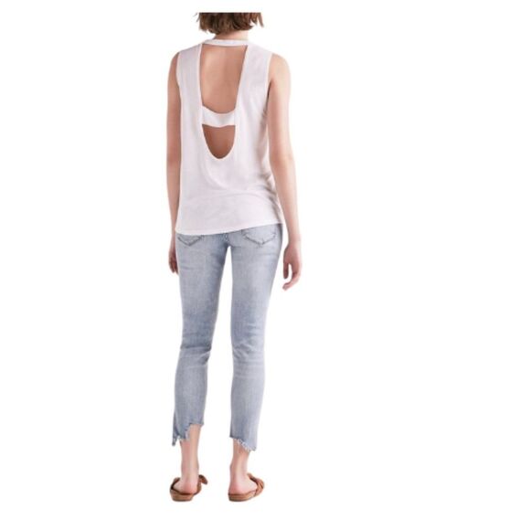 Lucky Brand Pink Floyd Sleeveless Distressed Strap Back Tank. Lucky White. Small - Picture 3 of 13